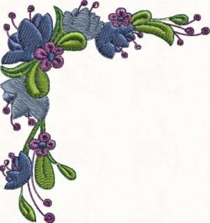 FLOWER FLORAL CORNERS MACHINE EMBROIDERY DESIGNS CD SET  