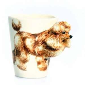 Apricot Poodle Sculpted Ceramic Dog Coffee Mug: Home 