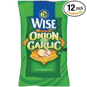 Wise Onion and Garlic Potato Chips, 8.75 Oz Bags (Pack of 12)