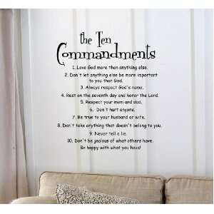 The 10 Commandments Vinyl wall art Inspirational quotes and saying 