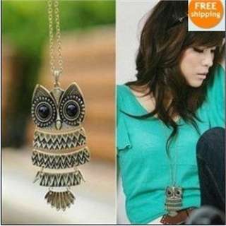 Fashion* Bronze Cute Owl With Big Eye Pendant Necklace x67 great gift 