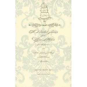 Damask Wedding Cake, Custom Personalized Bridal Shower Invitation, by 
