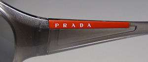 NEW PRADA SPS09G 100% UVA/UVB PROTECTION SHINY GRAY TEMPLES GRAY LENS 