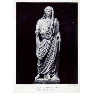  1927 Print Augustus Ancient Roman Emperor Statue Toga 