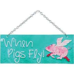  Glass Expressions Hanging Decoration   When Pigs Fly 