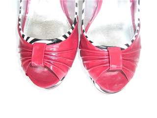 New Zebra Red PeepToe Platform Heels Dress shoes Pumps  
