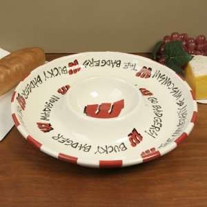    Wisconsin Badgers 2 In 1 Chips & Dip Bowl: Sports & Outdoors