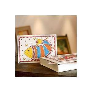   Madhubani greeting cards, Fish of India (set of 8)
