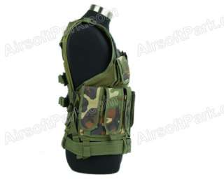 Airsoft Molle Tactical Vest Mesh Design w/holster   Woodland  