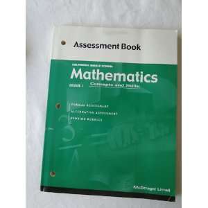  Mathematics Concepts and Skills Course 1 Assessment Book 
