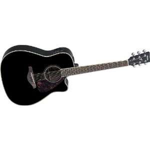   Yamaha FGX720SCA Acoustic Electric Guitar, Black Musical Instruments
