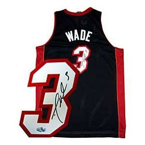  Dwyane Wade Autographed / Signed Black Miami Heat Swingman 