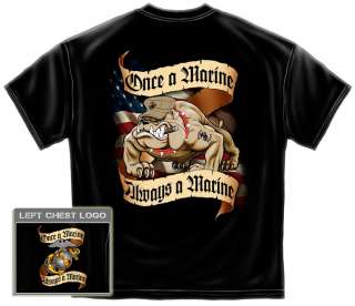USMC the Devil Dogs T Shirt once a marine always US flag corps army 