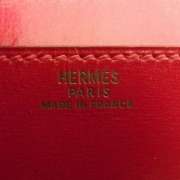 HERMES Vintage Box Leather Waist Belt Bag Wallet Red  