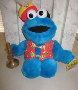 Plush BIG COOKIE MONSTER TALKING & Trumpet Playing 17 Sesame Street w 