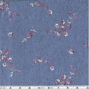  Denim Flower Pink Fabric By The Yard: Arts, Crafts & Sewing