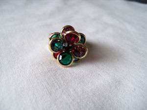 Red Green Tourmaline Garnet Zircon Emerald Ruby Ring 6  