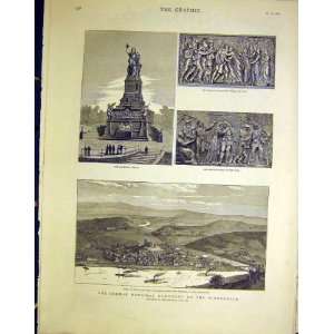 German National Monument Niederwald Rhine Statue 1883  