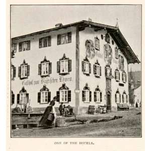  1901 Print Oberammergau Hotel Bavaria Germany Himalayan 