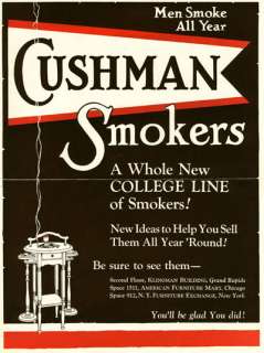   Mahogany Cabinet Pipe Smokers Smoking Stand Copper Humidor RARE