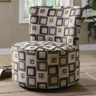  Oblong Patterned Swivel Accent Chair by Coaster