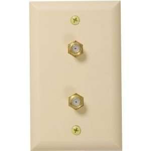    Y95665 Ivory Dual Gold Plated F Connector Wall Plate: Electronics