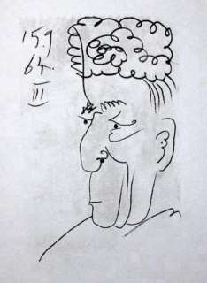 Abstract FACE Pablo Picasso Drawing LtdEd RARE ART SALE  
