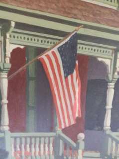   Hocker (1918 ) Texas American Flag Patriotic Oil Painting Original