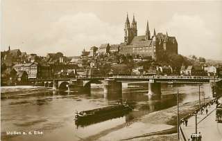 GERMANY MEISSEN ELBE REAL PHOTO RIVER VERY EARLY T84409  