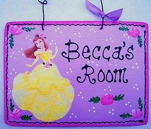Personalized PRINCESS Disney BELLE Room SIGN Girls Door  