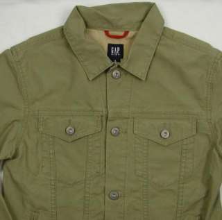 NWT Gap Kids Olive Green Denim Canvas Jacket Coat XL 12  
