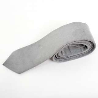   Ties Casual Skinny Slim Narrow Gray Solid Suede Effect Neckties  