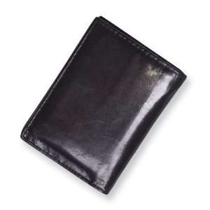  Black Leather Slim Line Euro Wallet Jewelry
