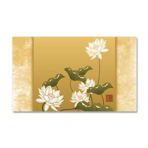  38.5 x24.5 Wall Vinyl Sticker Lotus Flower Chinese Flag 
