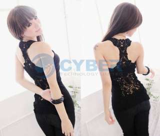 Sexy Korea Women Openwork Hollow out Vest Tank Top lace  