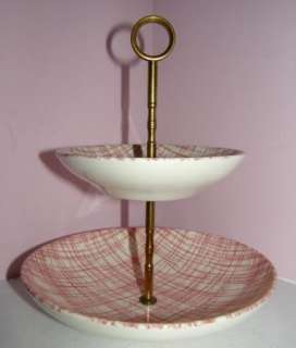 TWO TIER SERVING PLATE BRASS HANDLE VINTAGE  