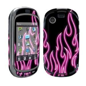   Protection Decal Skin Pink Neon Flames Cell Phones & Accessories
