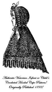 1893 Victorian Girl Child Cape Crochet Pattern Reenact Little Red 