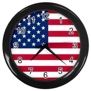  CLEARANCE SALE CHEAP USA America Flag Black Wall Clock 