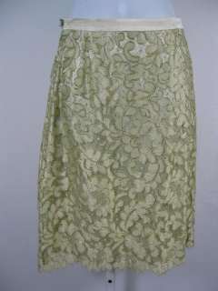 ESCADA Light Green Skirt Floral Lace Pattern Lined 34  