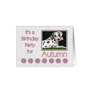  Birthday party invitation for Autumn   Dalmatian puppy dog 