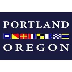  Portland, Oregon Nautical Flags Poster (Lantern Press 