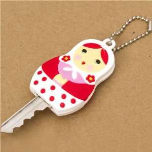  cute white matryoshka key cover charm Toys & Games