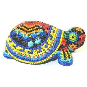  Land Turtle ~ 3.75 Inch Huichol Bead Art