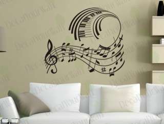 Music Notes Removable Vinyl Wall Decal Sticker Art Deco  