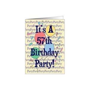  Balloons 57th Birthday Party Invitation Card: Toys & Games