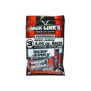 Jack Links Beef Jerky, Peppered, 4.05 oz, 4 Count (Pack of 3)  