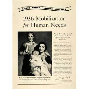   Human Needs Welfare Depression   Original Print Ad