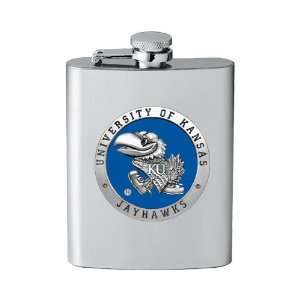   University of Kansas Jayhawks Stainless Steel Flask: Sports & Outdoors