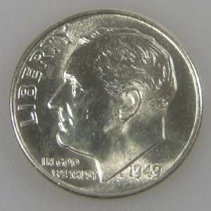  1949 D Roosevelt Silver Dime   Uncirculated Sports 